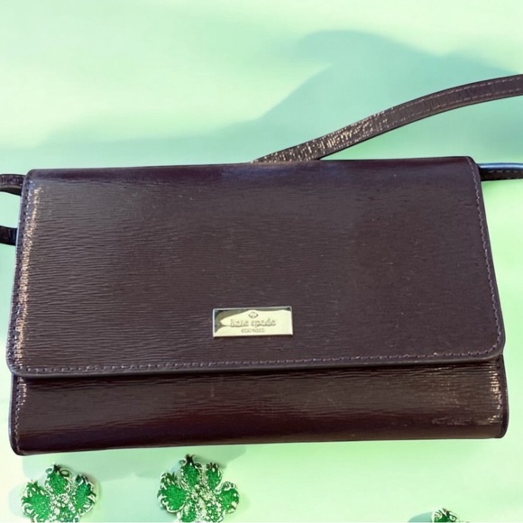 kate spade Handbags - Kate Spade NEW Bixby Place Chocolate Cherry Leather crossbody bag or clutch